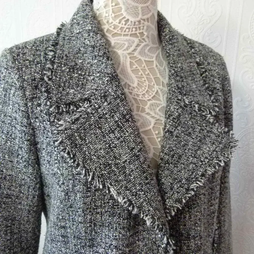 LKNW Michael Kors Tweed Fringe Blazer jacket 12